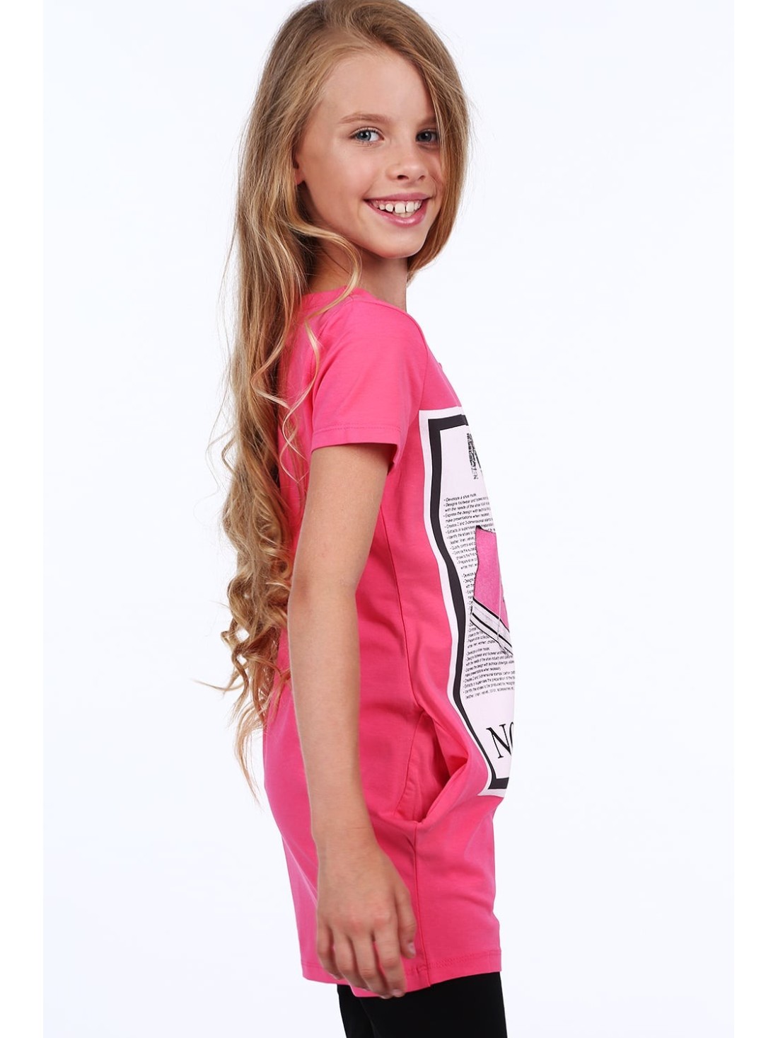 Girls\' tunic with amaranth application NDZ8178 - Online store - Boutique